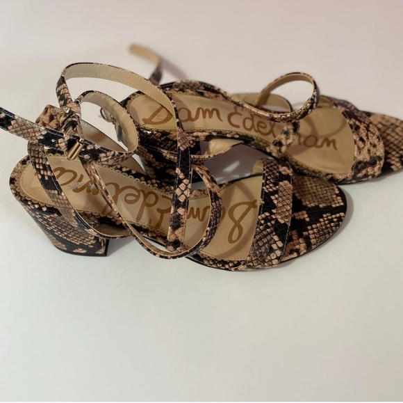 Sam Edelman Sammy Snake Skin Dusty Rose Sandal Size 9.5 - Picture 4 of 5